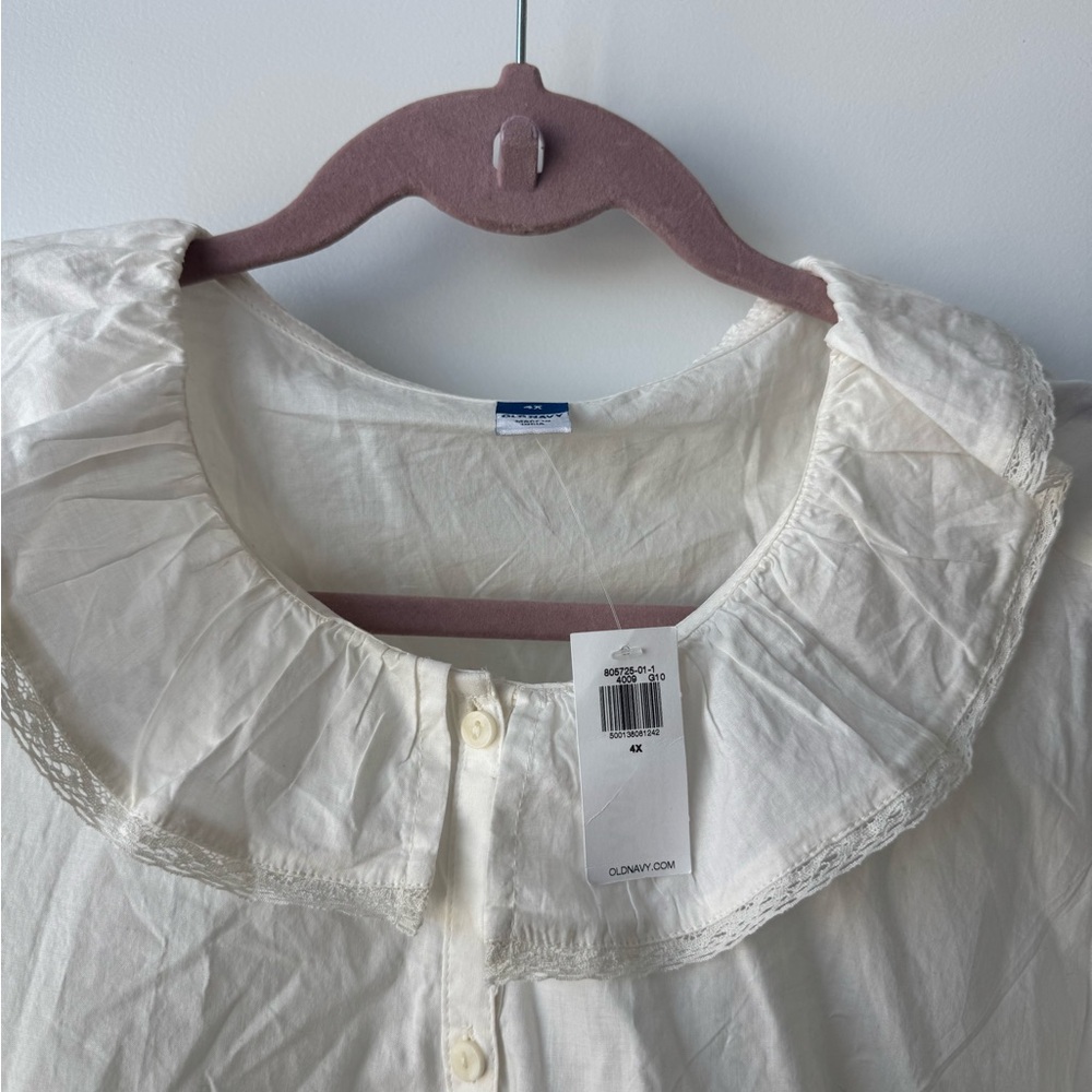 Old Navy Ruffle Button-Down Shirt 3x and 4x NWT - Picture 5 of 6